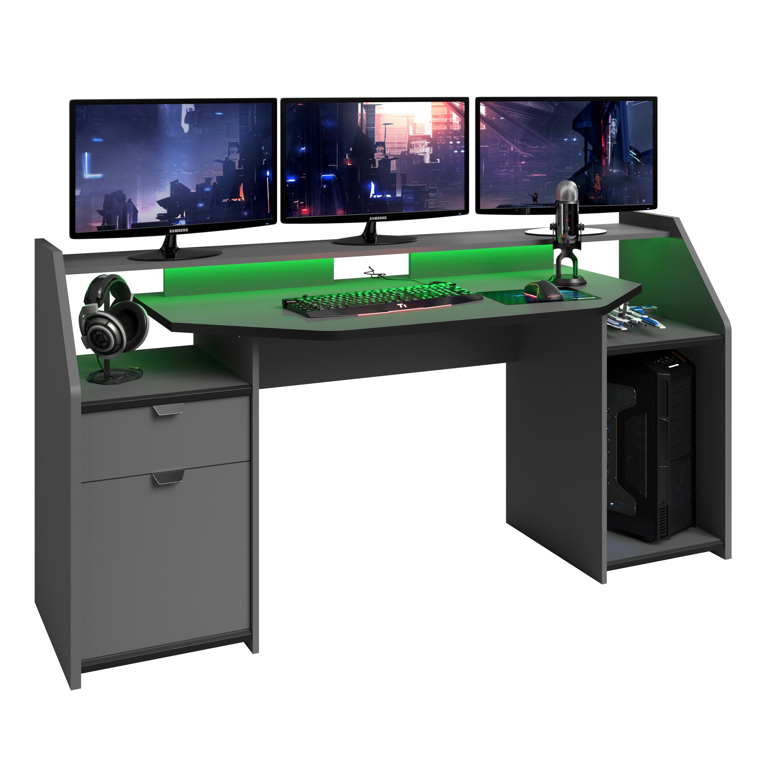 Large SetUp Gaming Desk with Led Lights