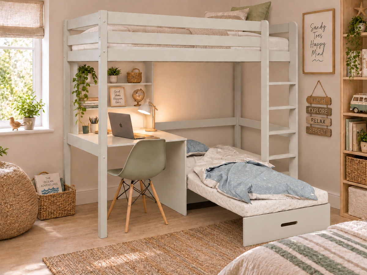 Hit Highsleeper in Cashmere with Silver Foamset