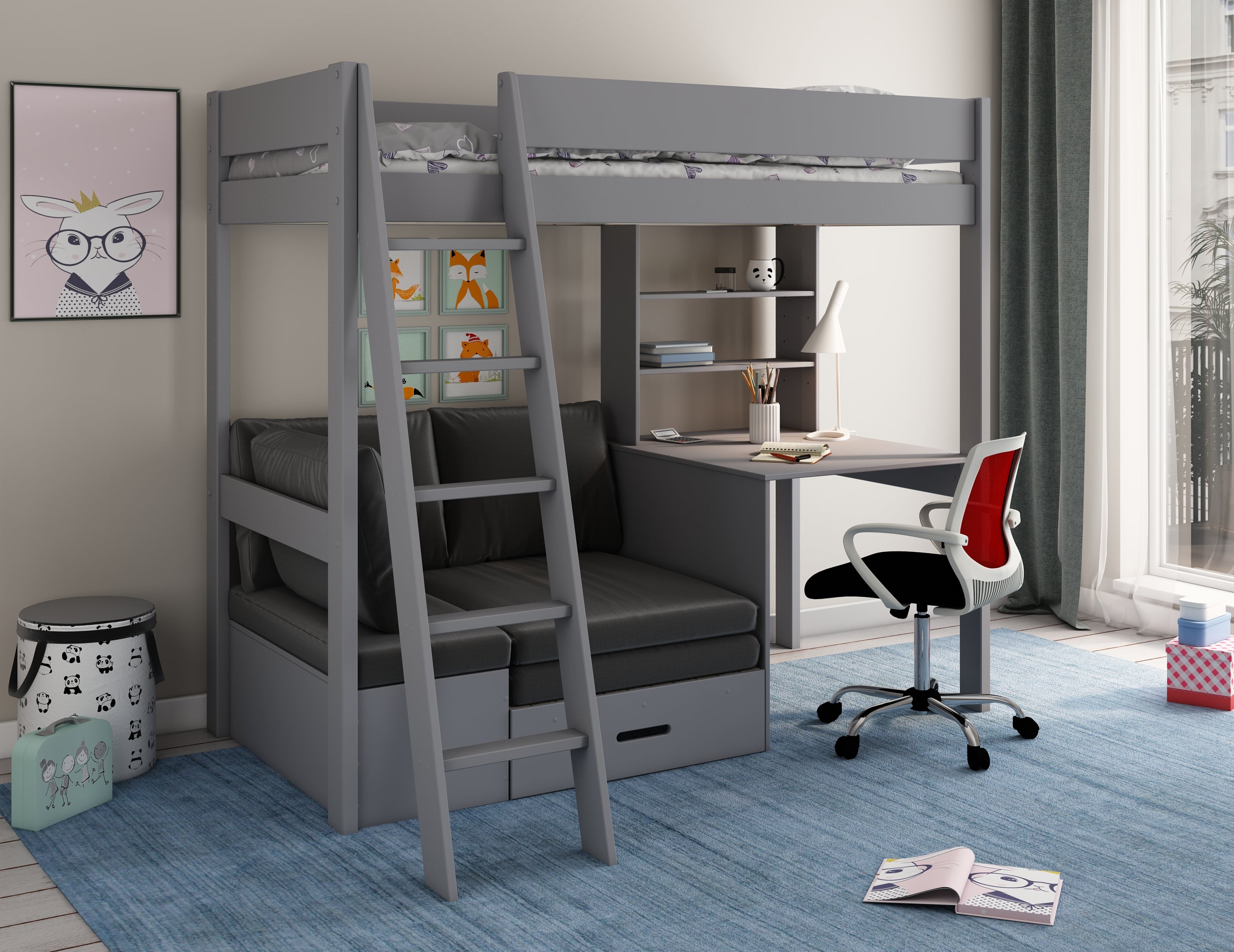 Estella Grey - High with Desk/Futon