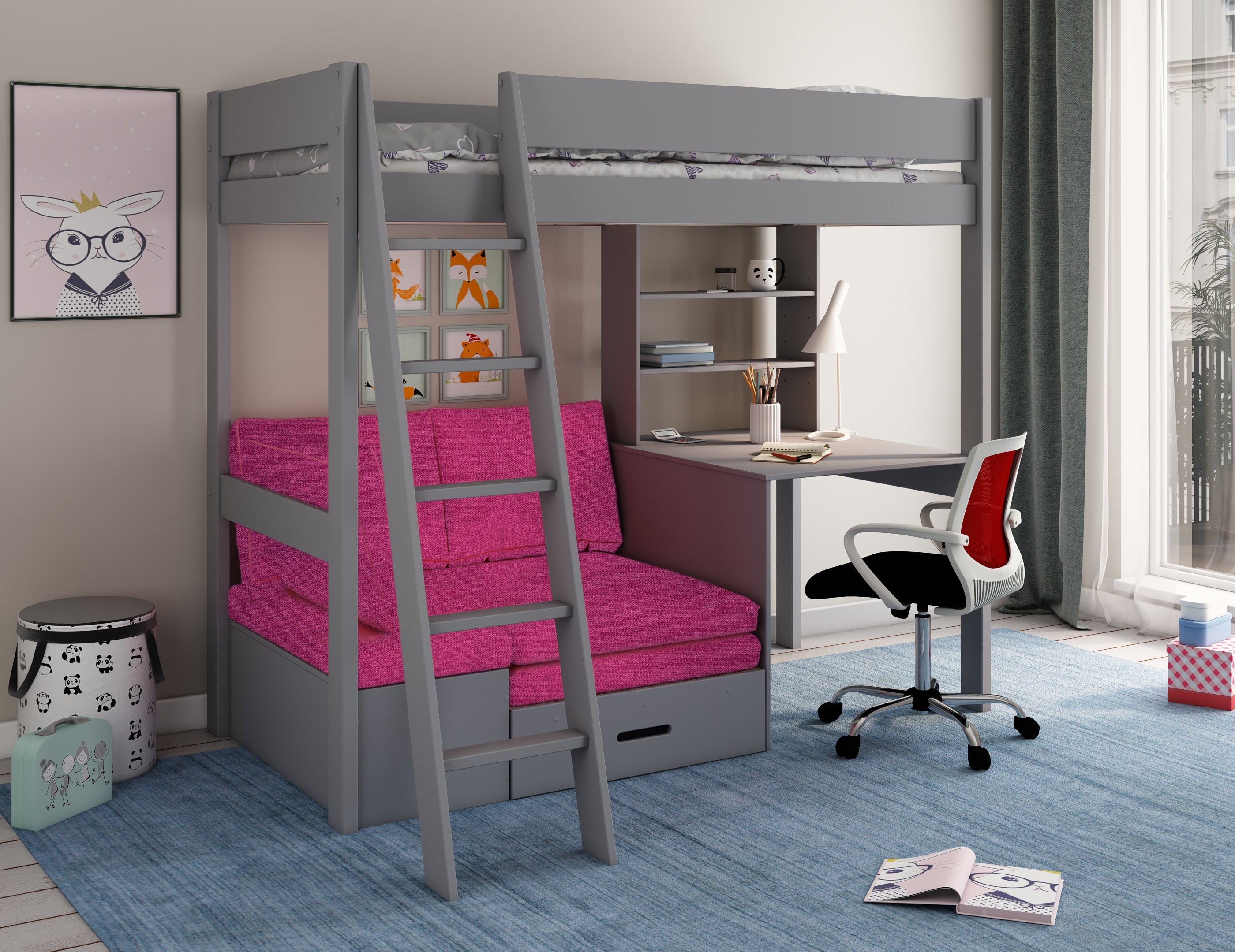 Estella Grey - High with Desk/Futon