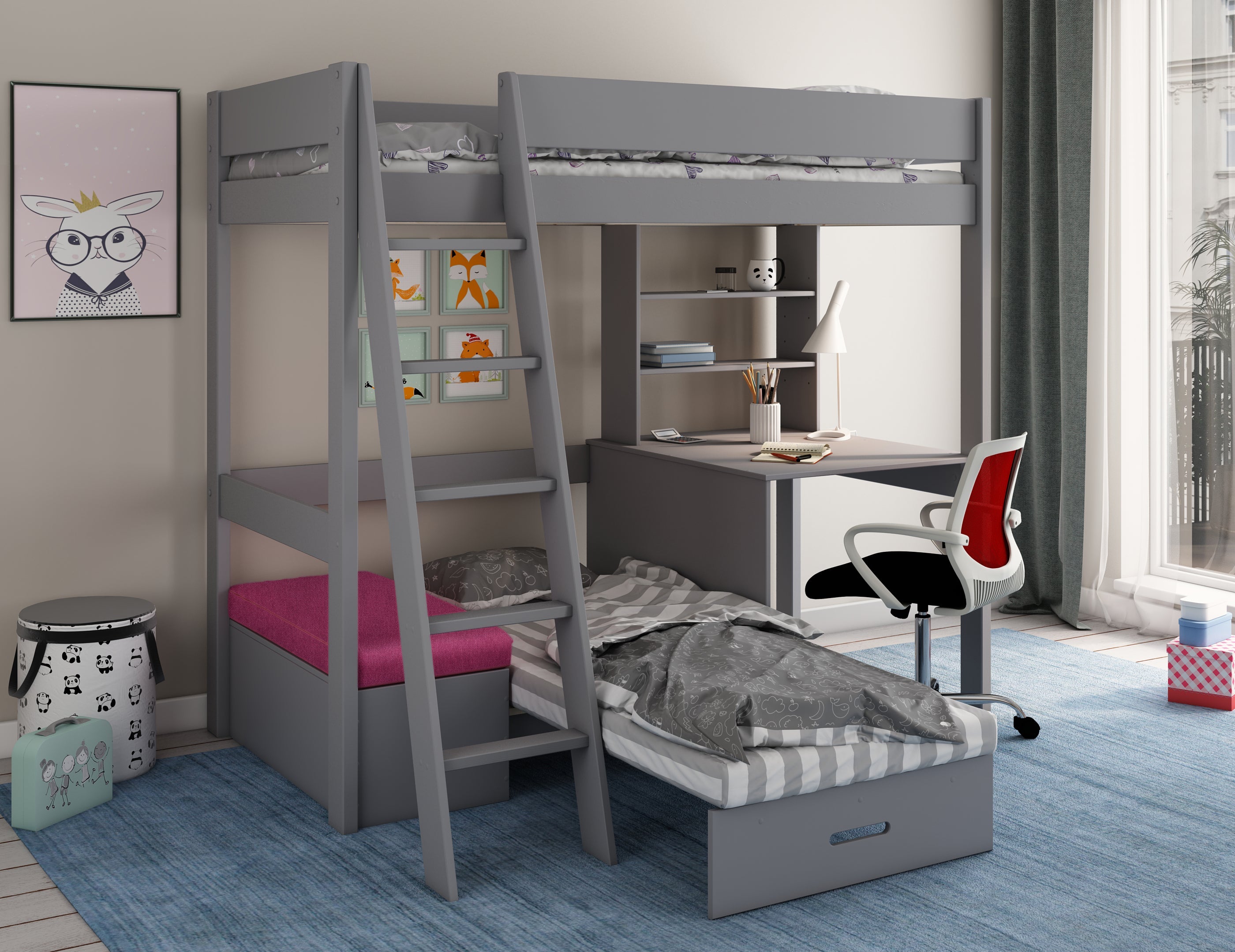 Estella Grey - High with Desk/Futon