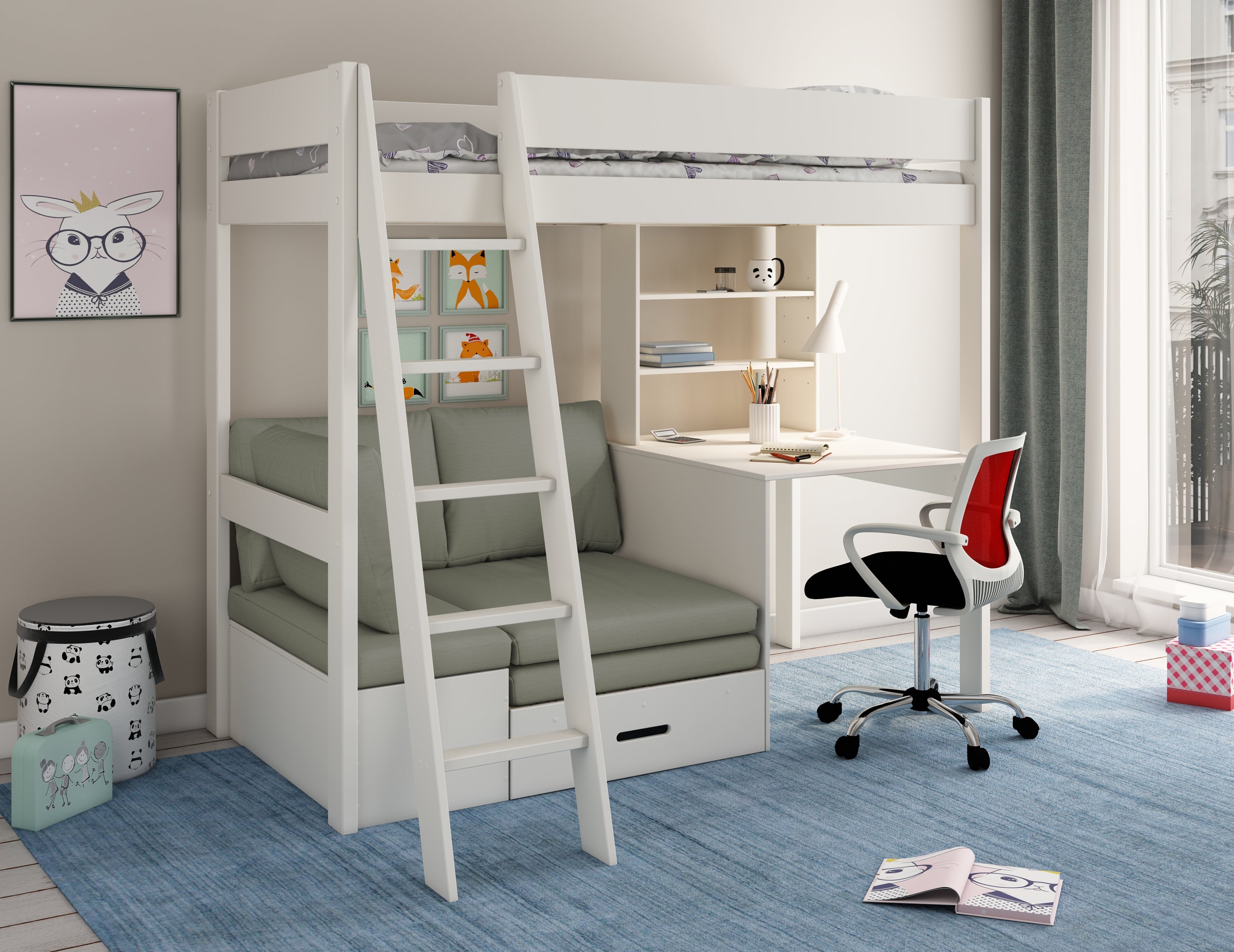 Estella Grey - High with Desk/Futon