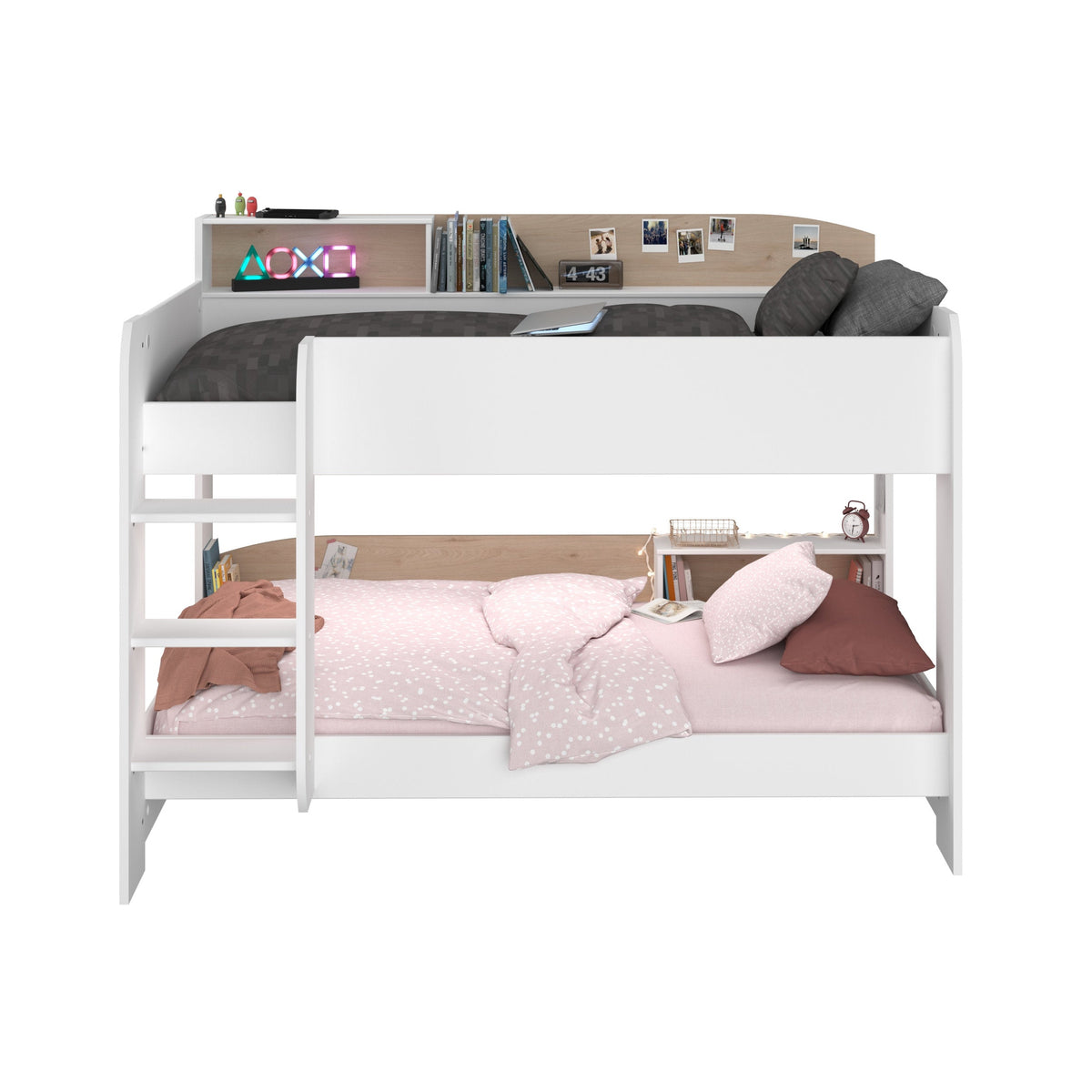 Salto Bunk Bed - White and Oak