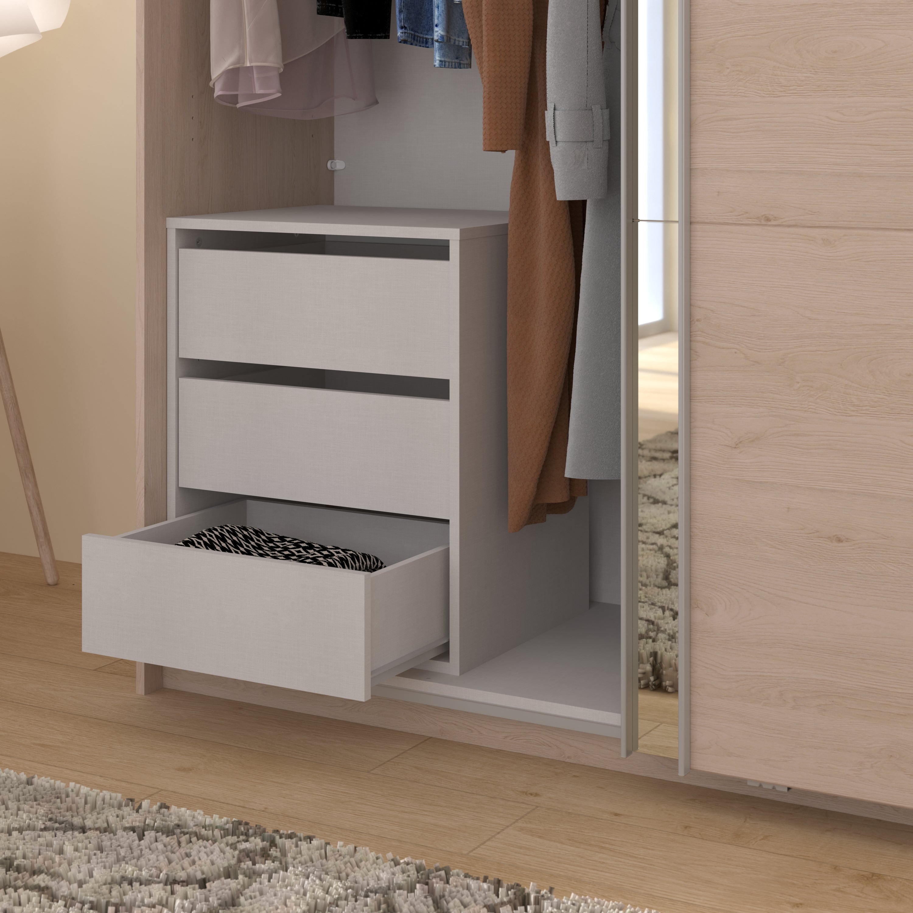 Swing Oak Mirrored Robe