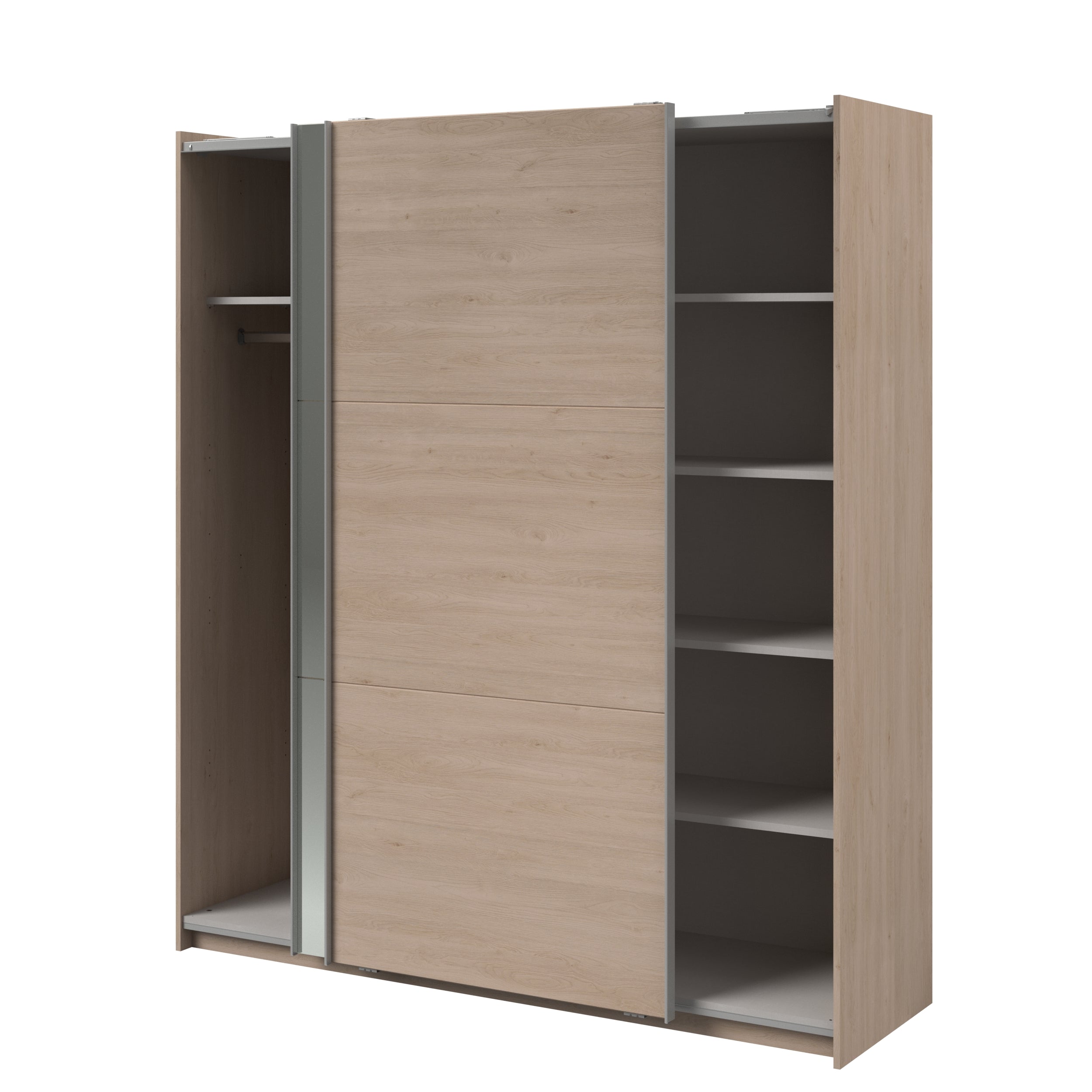 Swing Oak Mirrored Robe