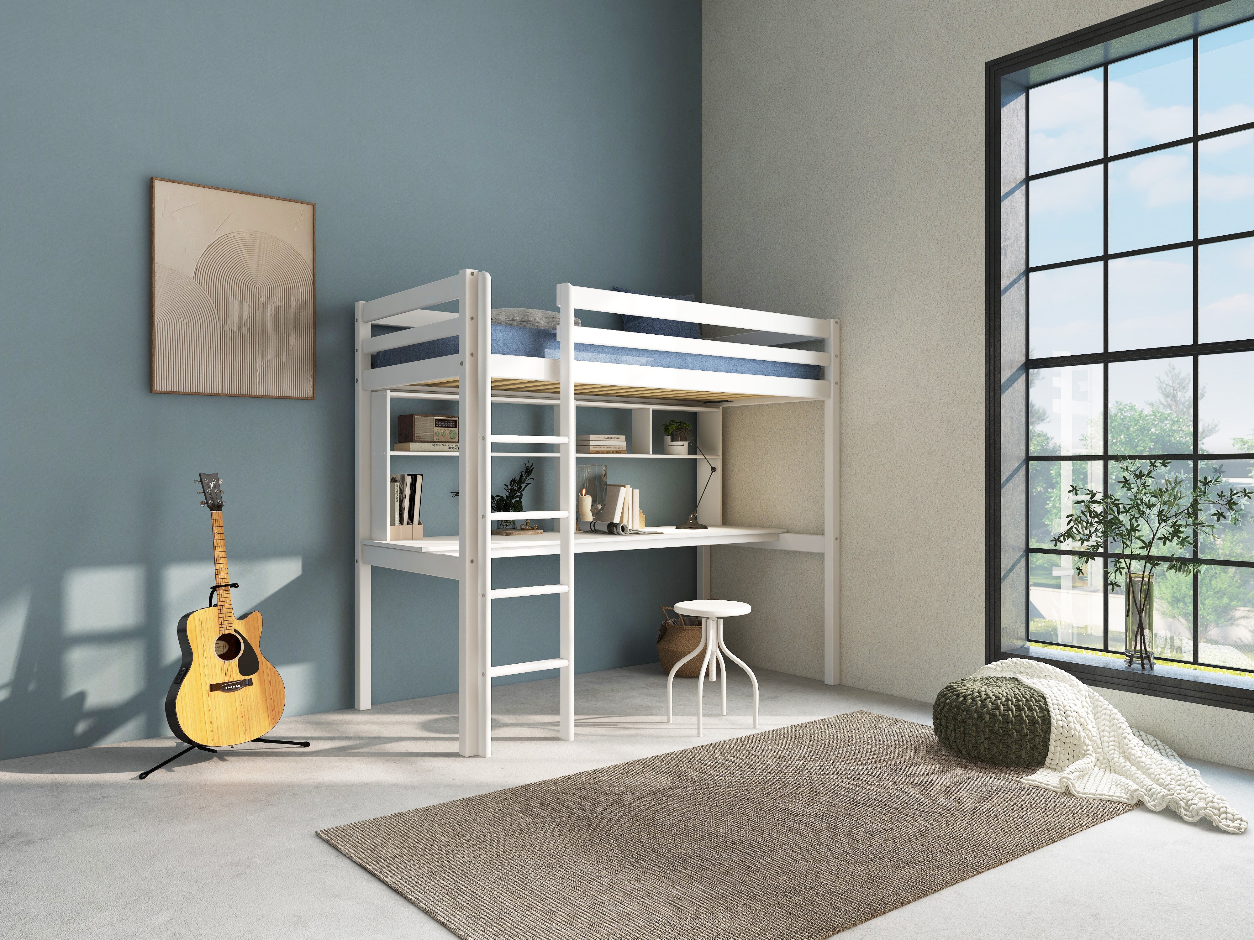 Highbed with Long Desk