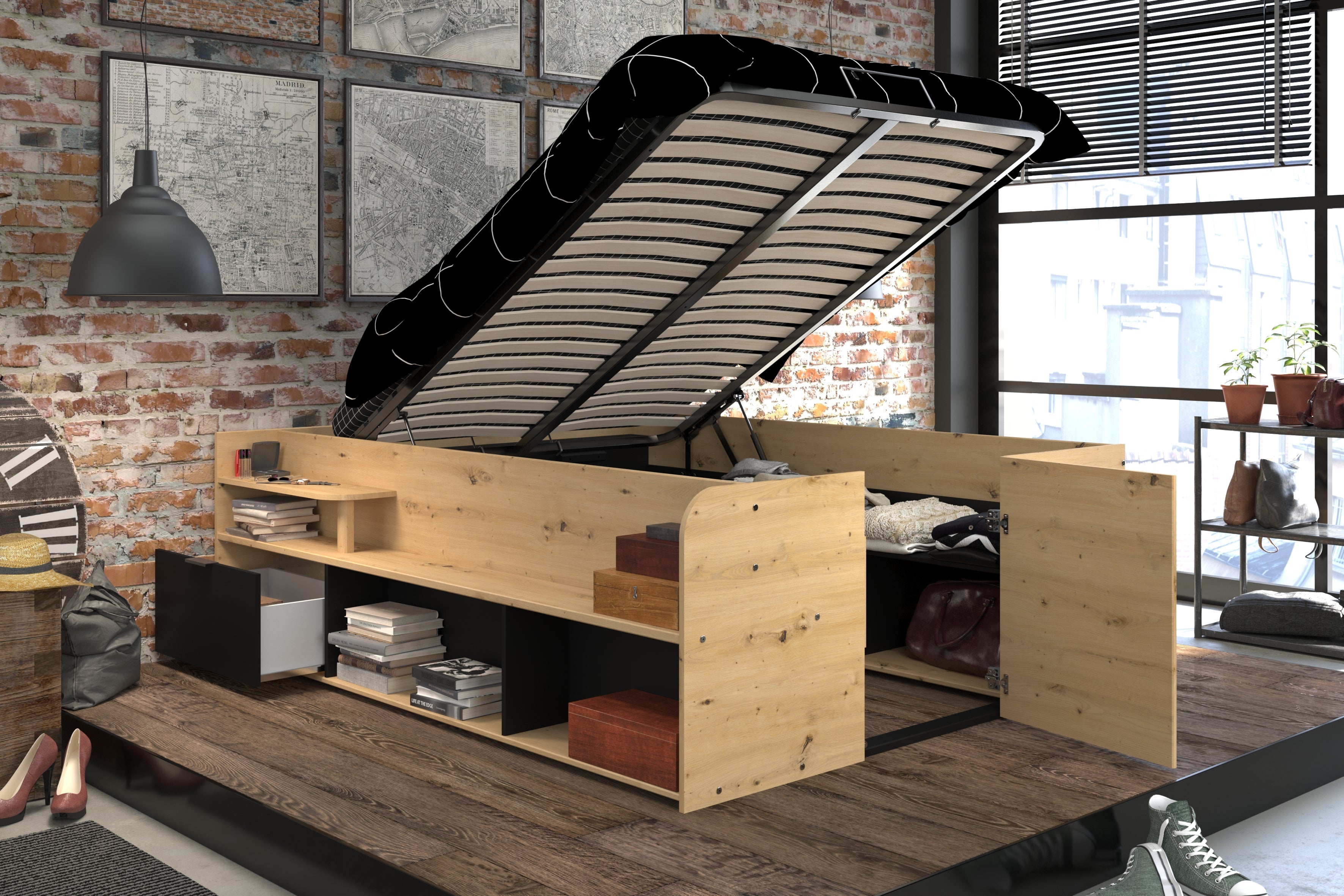 Travel Ottoman Storage Bed