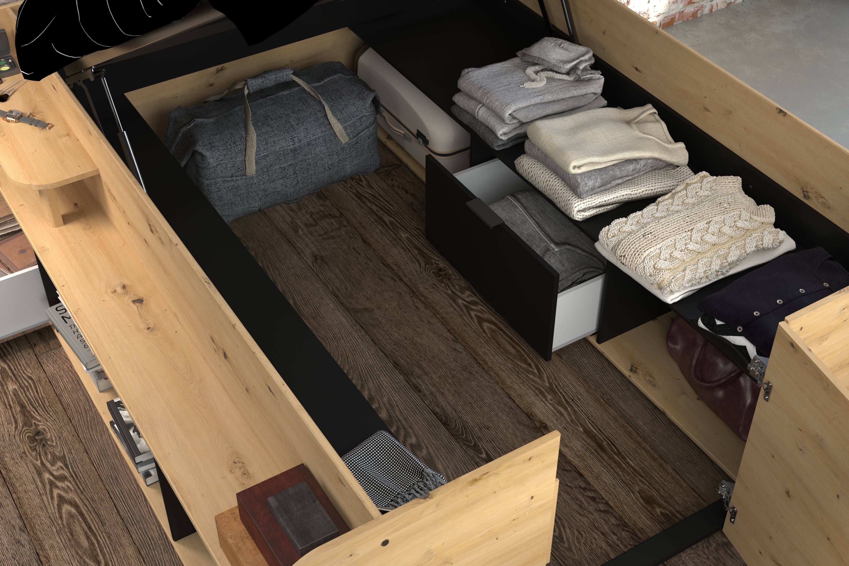 Travel Ottoman Storage Bed