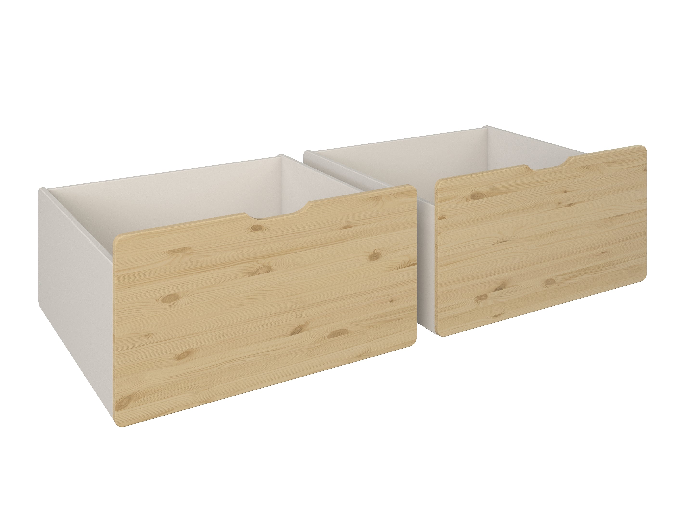 Scandi Toddler Cabin Bed with two storage drawers in Cashmere & Oak