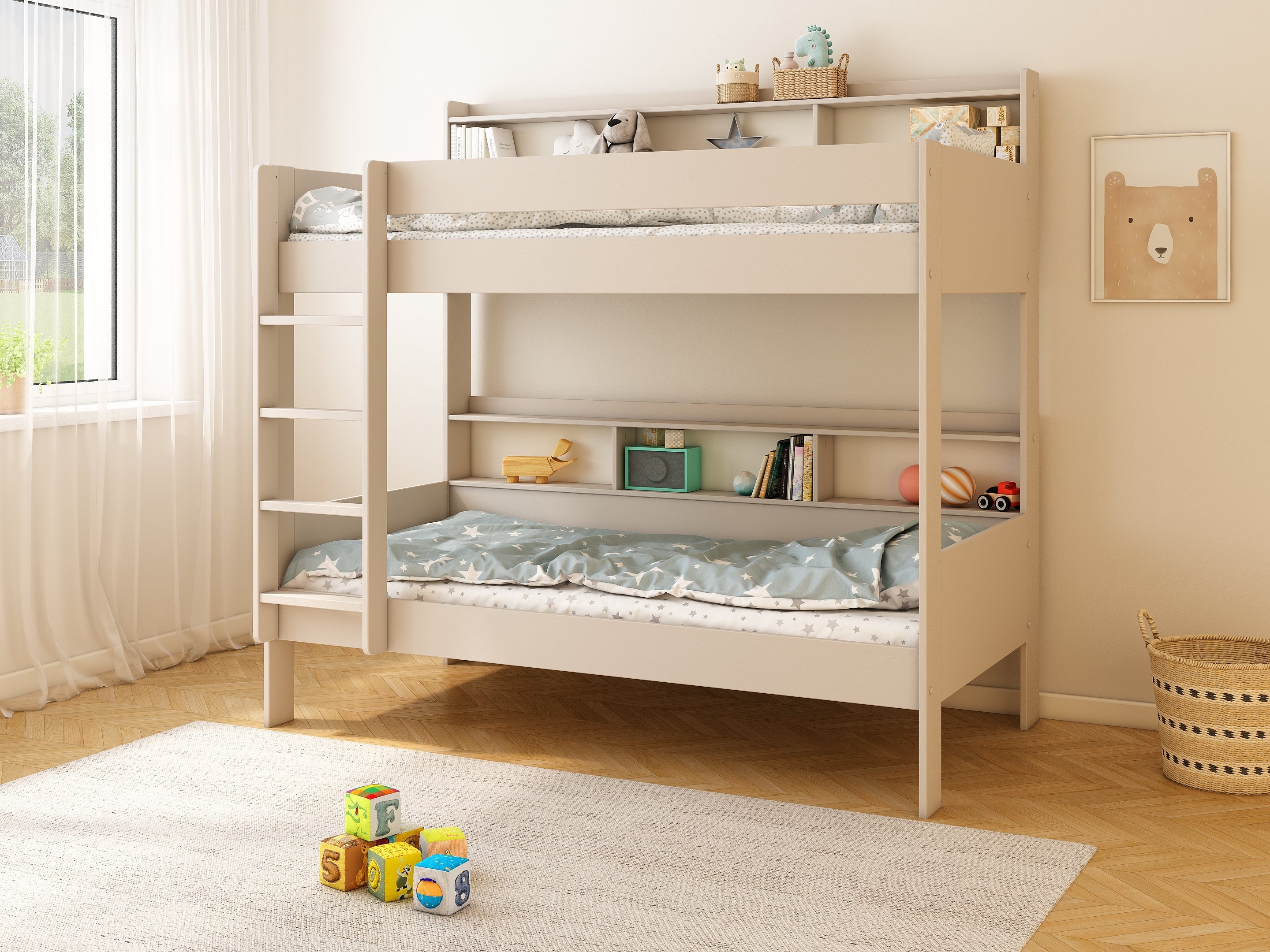Haven Storage Bunk Bed in Cashmere