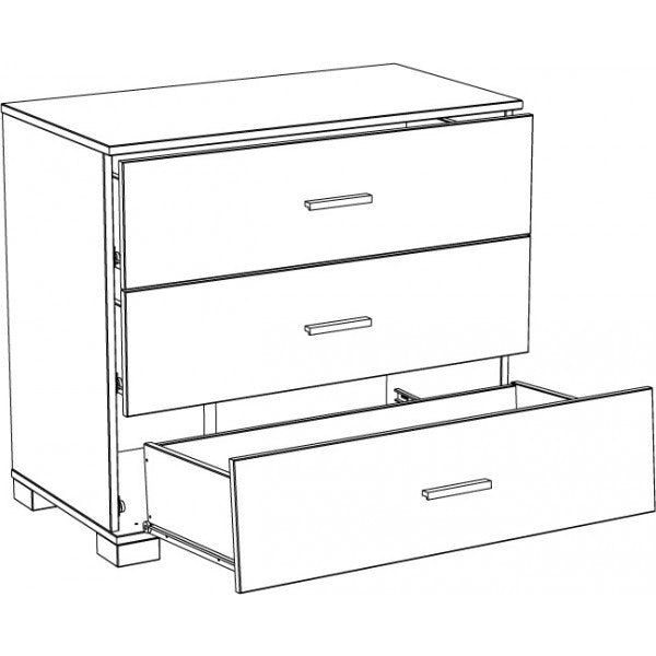 Grey 3 Drawer Chest of Drawers | White & Grey Children's Bedroom Storage