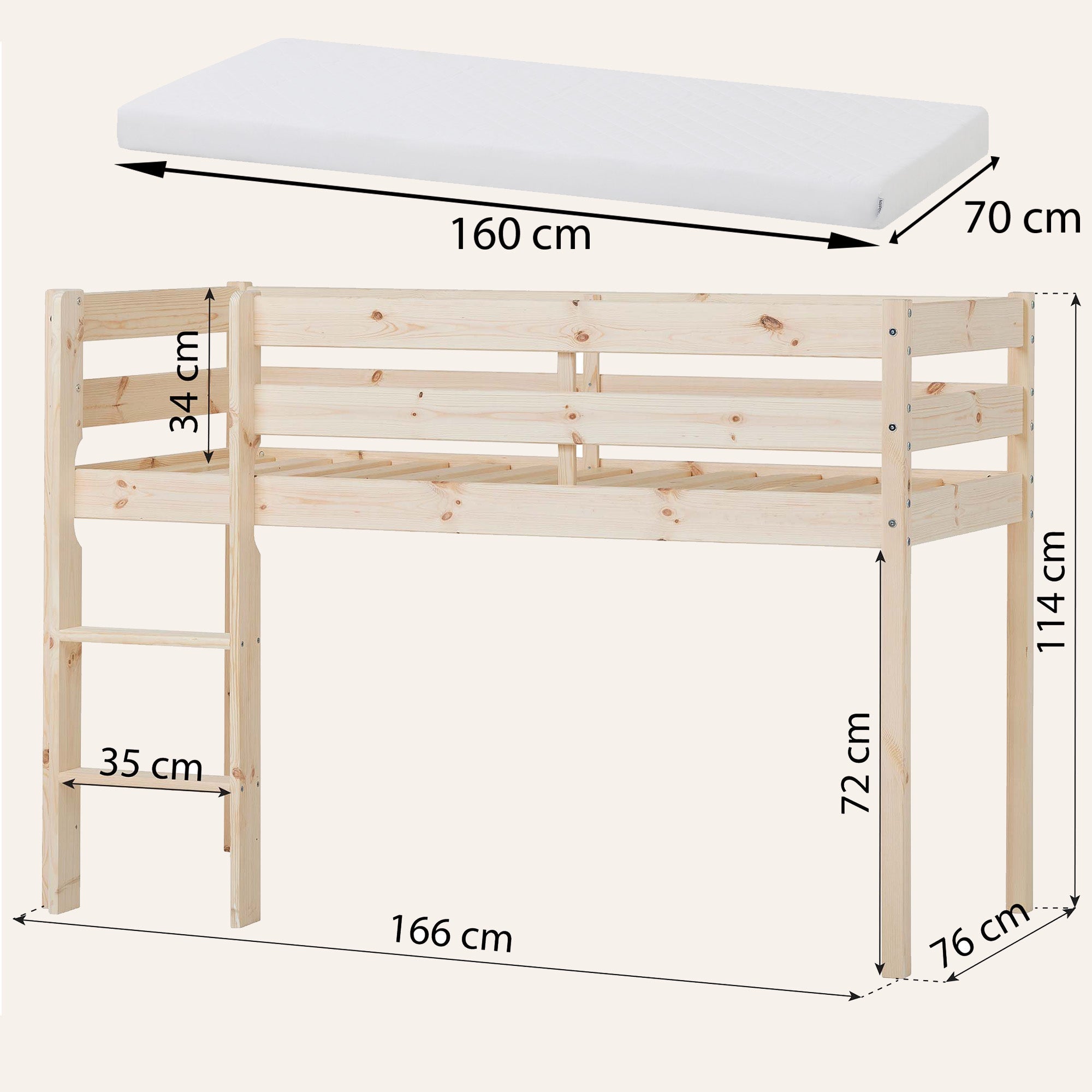 Hoppekids Shorty Midsleeper