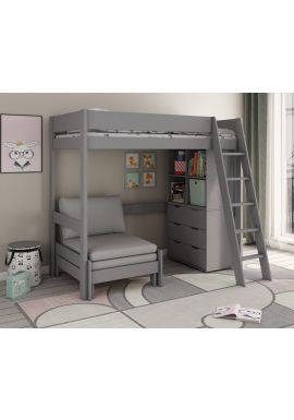Estella Grey High with sofabed chest and cube